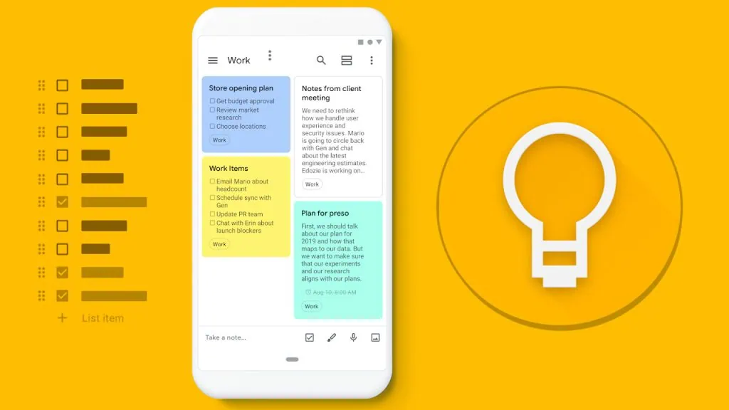 15 melhores widgets úteis para android Keep notes é um widget que, além de anotações, permite criação de listas e adicionar fotos