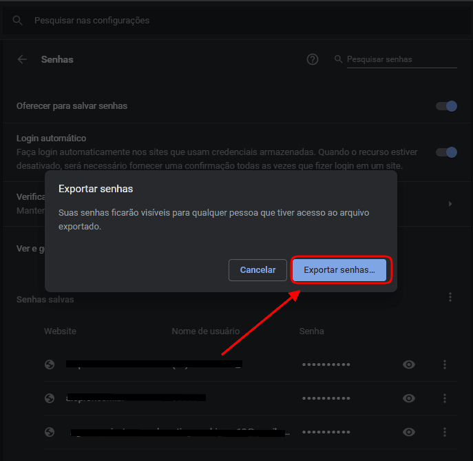Google Chrome で保存したパスワードを表示およびエクスポートする方法 保存したパスワードをエクスポートする手順 2