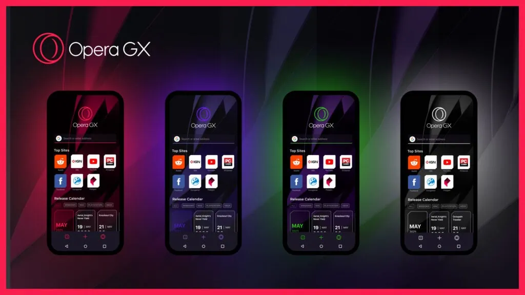Opera gx mobile é o primeiro navegador mobile para gamers O design minimalista do navegador gamer mobile vem com quatro opções de paleta de cor: gx classic, ultra violet, purple haze e white wolf.