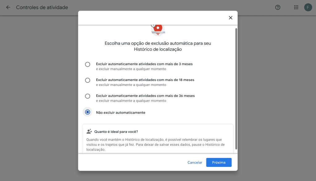 21 dicas e truques para google maps Captura de tela da página my activity do gogle