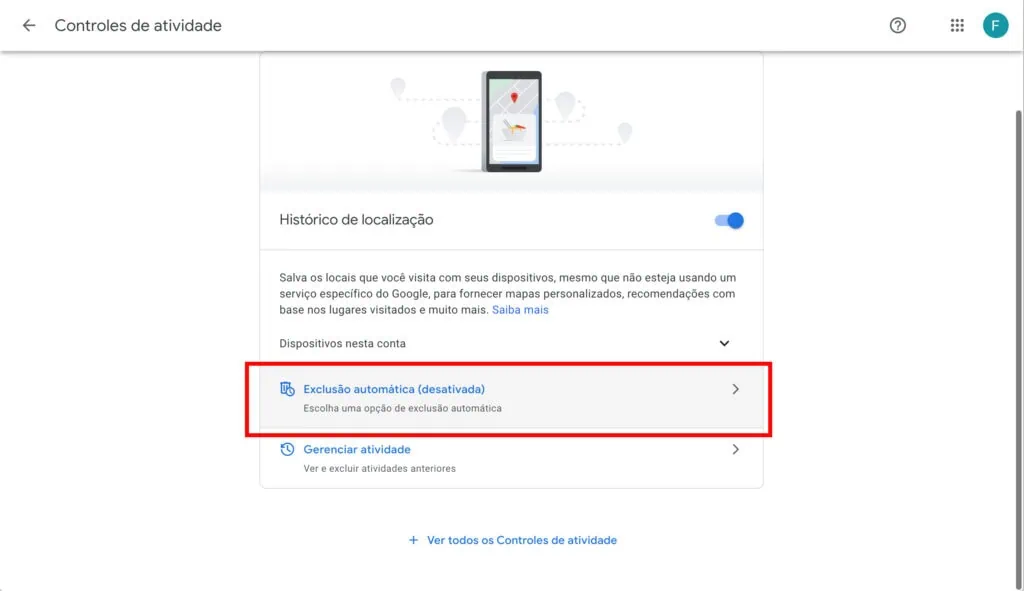 21 dicas e truques para google maps Captura de tela da página my activity do gogle