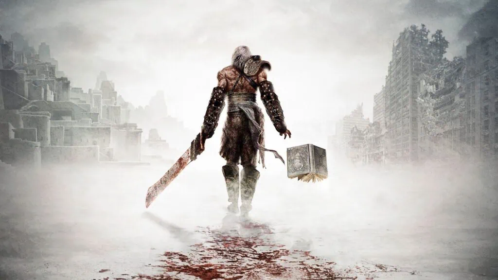 10 jogos que precisam entrar na retrocompatibilidade do xbox Nier anda por uma rua ensanguentada em uma cidade destruída.