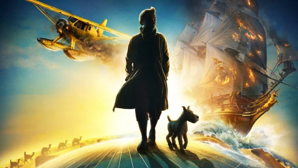 10 jogos que precisam entrar na retrocompatibilidade do xbox Tintin e milu caminham com um fundo o barco do unicórnio e um pequeno aeroplano.
