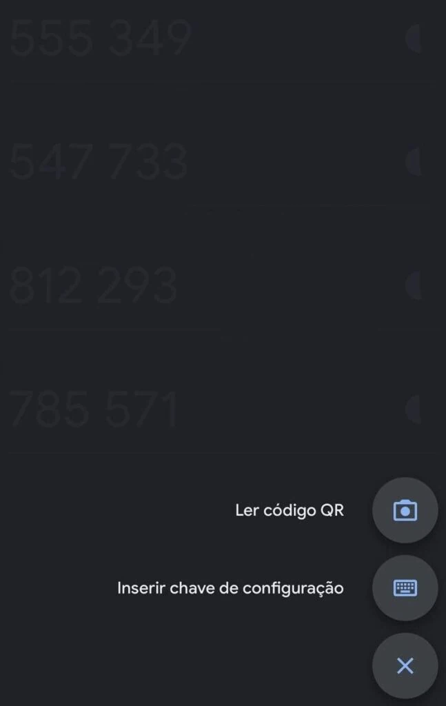 Como transferir o google authenticator para outro celular Print da tela do google authenticator mostra onde fica a opção para ler código qr.