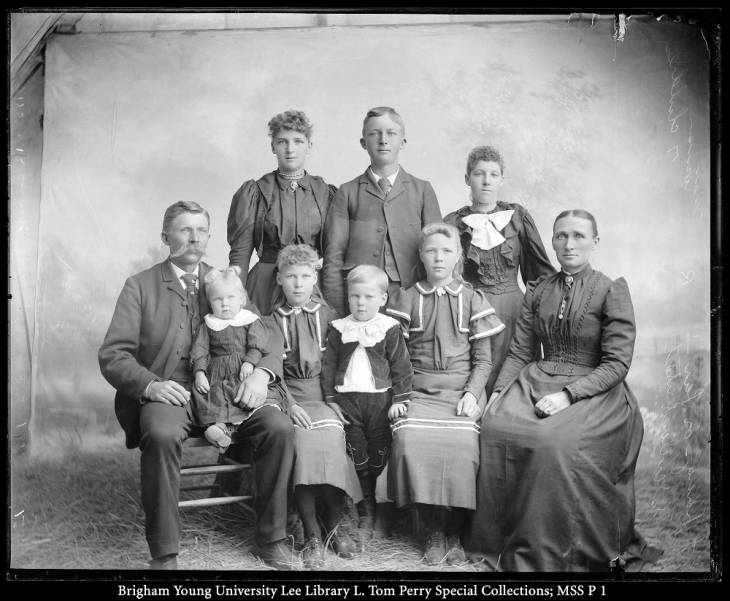 Família residente de cleveland, utah - acervo george edward anderson collection