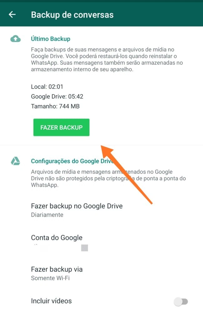 Whatsapp: 15 dicas e truques para usar melhor o app Definindo as preferências de backup do whatsapp