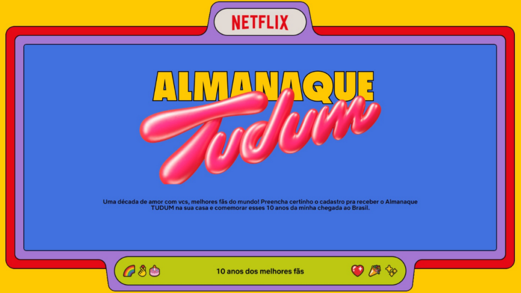 Almanaque tudum comemora 10 anos da netflix no brasil, veja como ganhar