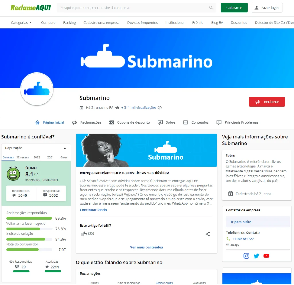 Submarino é confiável? Veja como comprar com segurança Submarino é confiável
reclame aqui do submarino