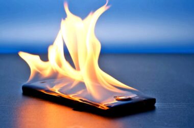 Celular pegando fogo devido a uma pessoa não seguir dicas de como evitar superaquecimento do celular