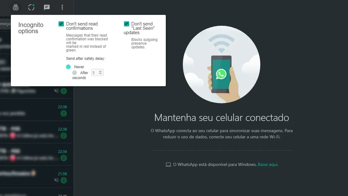ekstensi di web whatsapp