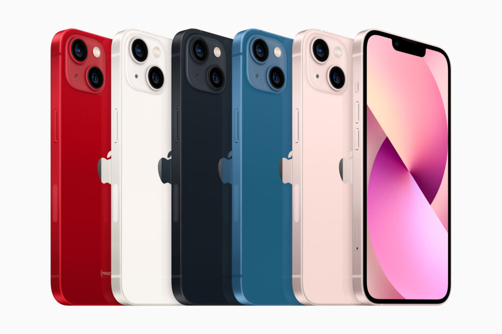 As cores do iphone 13 e iphones 13 mini revelados no evento do iphone 13