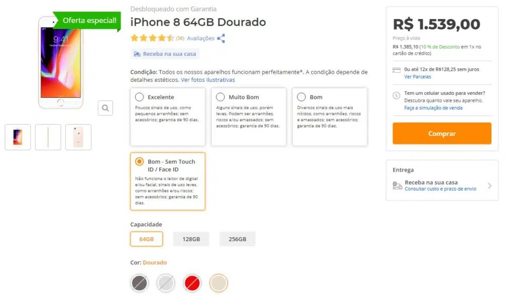 Vale a pena comprar um iphone 8 seminovo em 2021? Site do trocafone