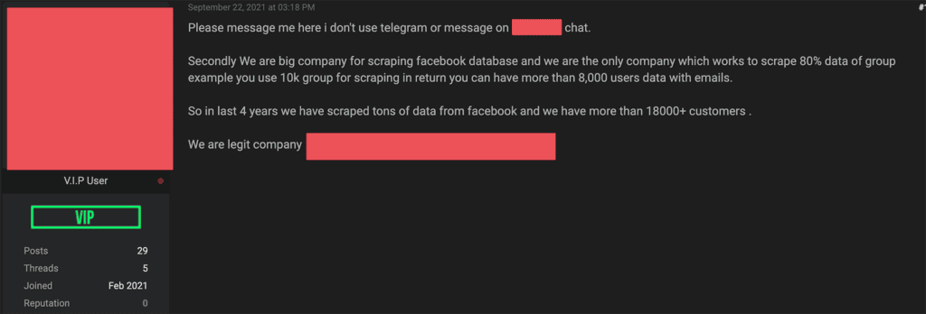 Hackers vendem dados de 1,5 bilhão de usuários do facebook E-mail enviado por empresa de hackers vendem dados