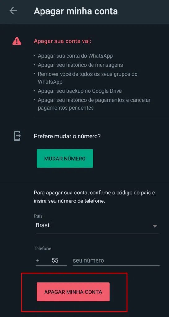 Como apagar a conta do whatsapp Como apagar a conta do whatsapp
