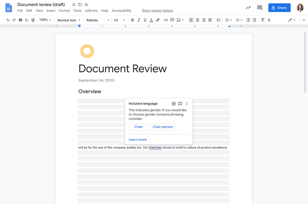 15 curiosidades sobre os 15 anos do google docs Linguagem inclusiva no google docs