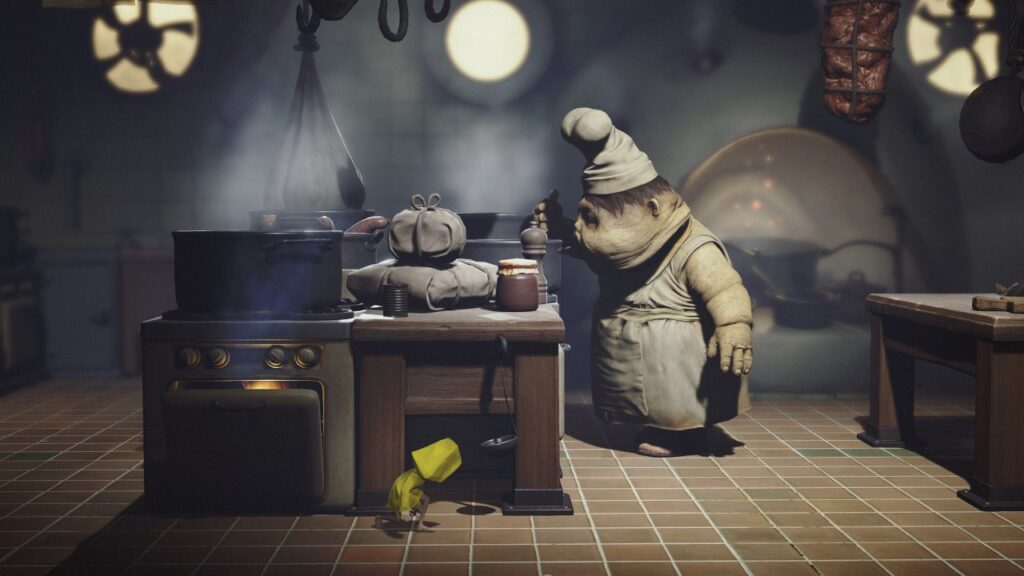 Screenshot de little nightmares mostrando o cozinheiro
