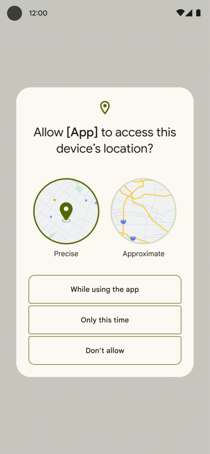Novo sistema de localização do android 12