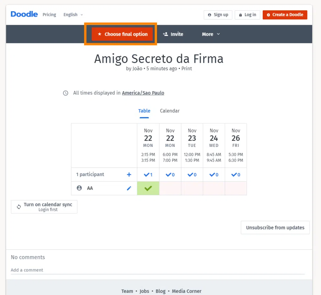 Como votar em datas de festas, reuniões e eventos com o doodle Passo 20 — como organizar um evento no doodle?