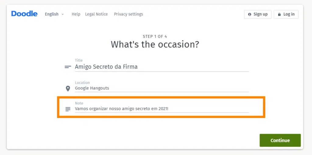 Como votar em datas de festas, reuniões e eventos com o doodle Passo 4 — como organizar um evento no doodle?