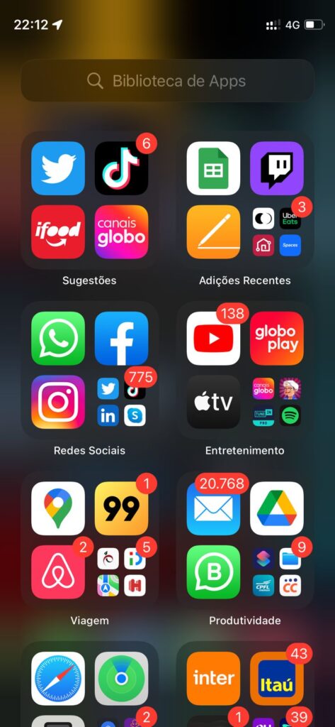 App library no iphone