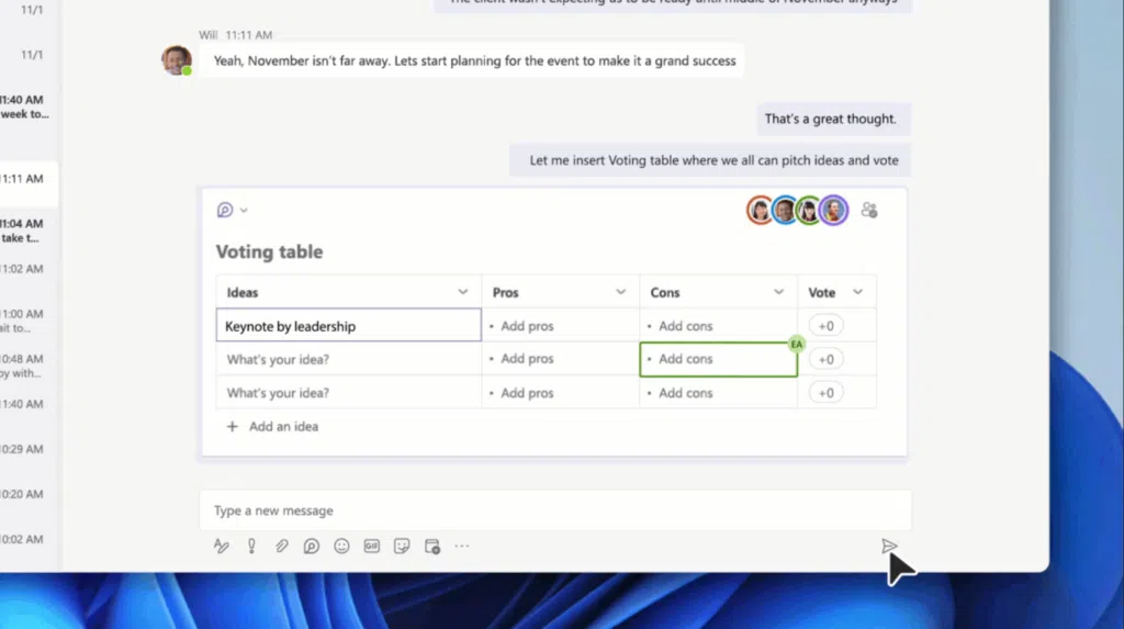 Microsoft loop traz novas soluções para trabalho híbrido Votação microsoft loop
