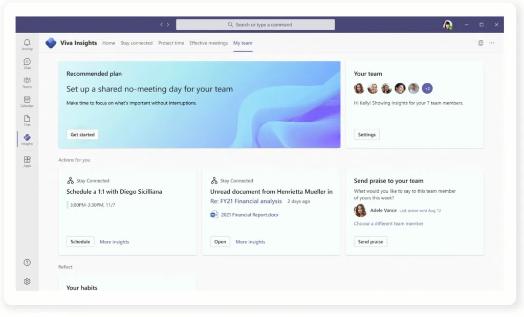 Microsoft loop traz novas soluções para trabalho híbrido Viva insights