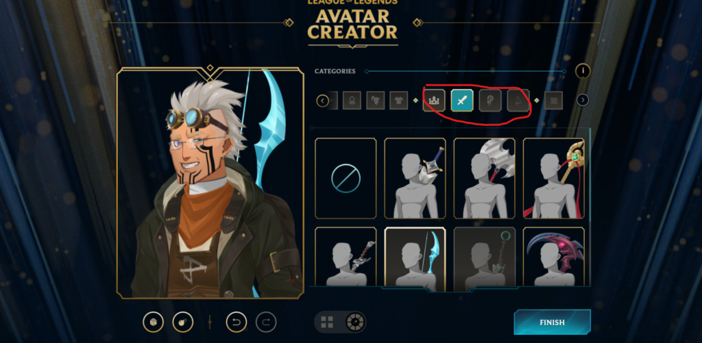 Últimos detalhes do avatar