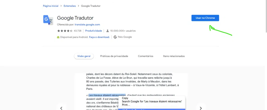 Google tradutor é bom? Veja como funciona o serviço de tradução Página da extensão do google tradutor