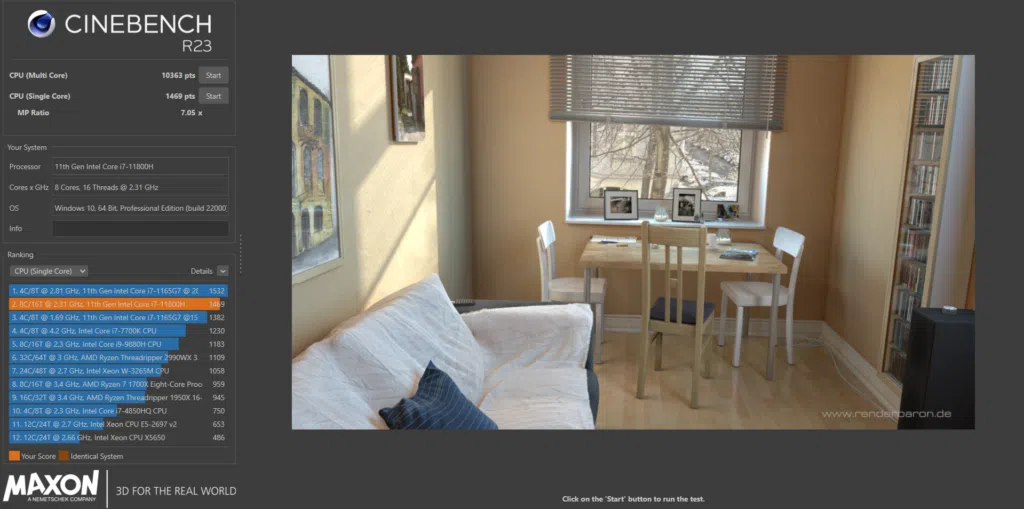 Review: alienware m15, um caro notebook gamer com ressalvas Render de imagem no cinebench (imagem/felipe vidal)