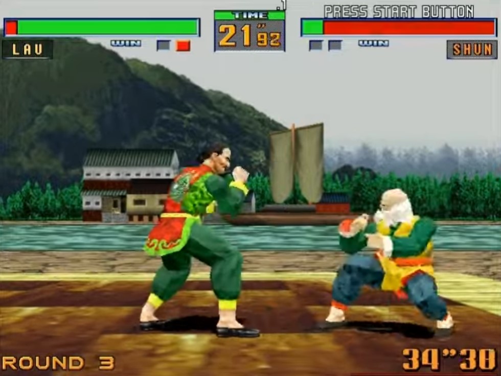 Virtua fighter 2, da sega, foi o primeiro jogo a se utilizar de captura de movimento para os personagens (imagem: reprodução/sega).