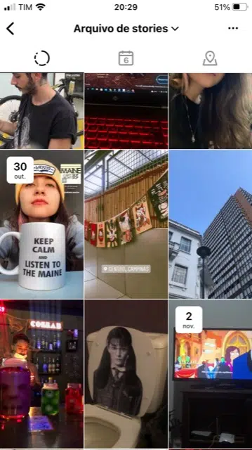 5 maneiras de baixar stories do instagram Arquivo de stories organizado por datas
