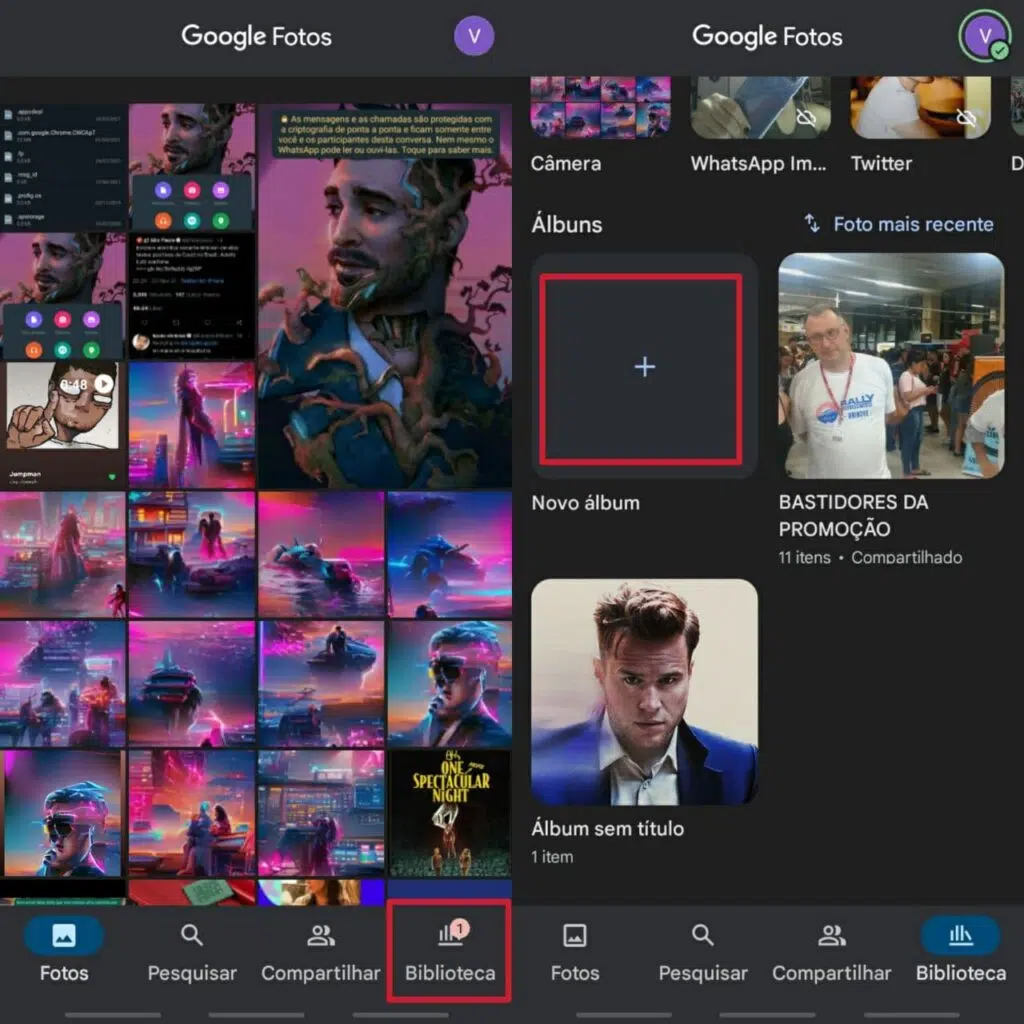 Como criar um álbum de família automático no google fotos em 4 passos Foto explicativa de começo de criação de álbum de família automático