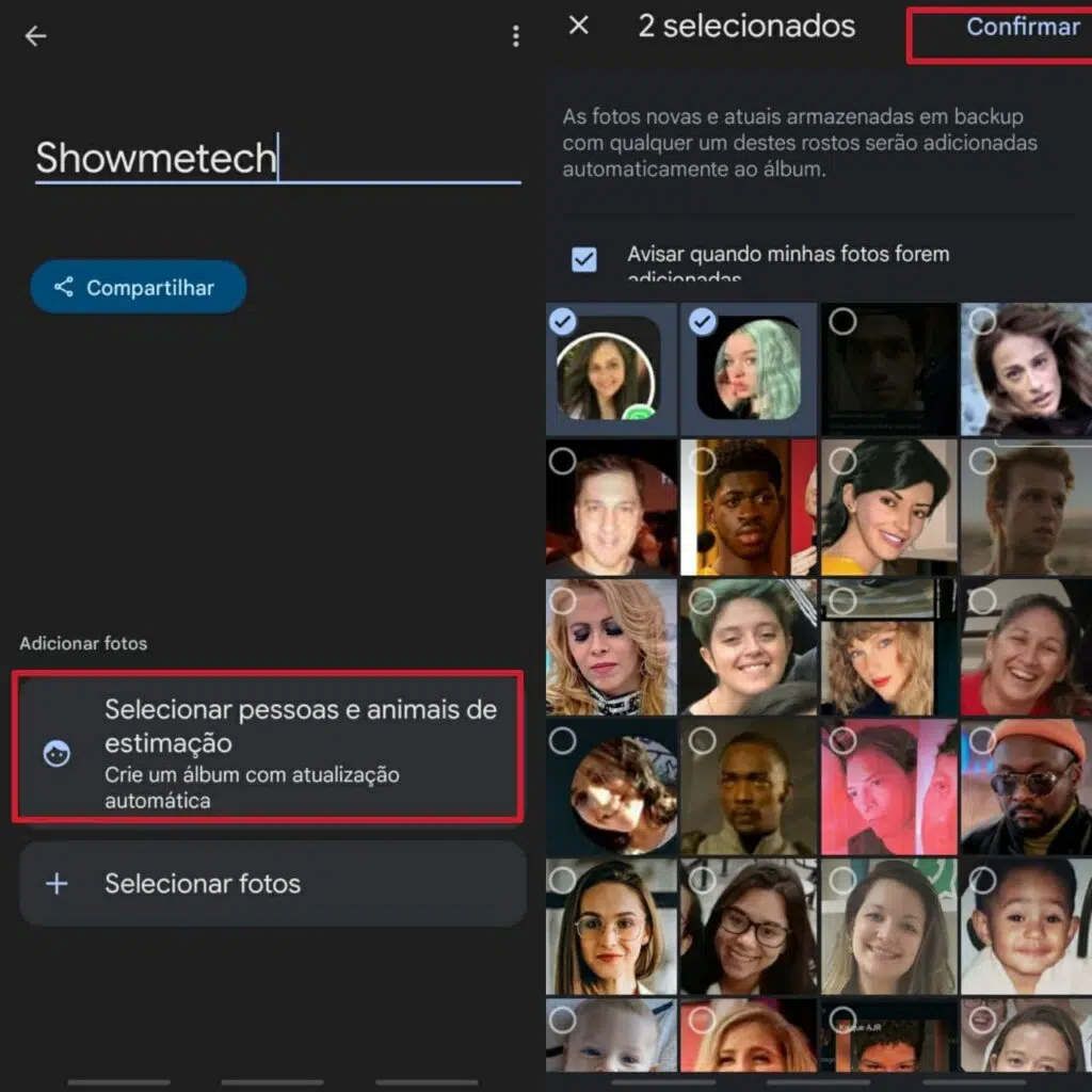 Como criar um álbum de família automático no google fotos em 4 passos Foto explicativa de começo de criação de álbum de família automático