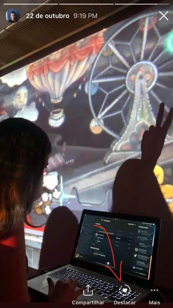 5 maneiras de baixar stories do instagram Ícone de categoria para escolher onde o story será colocado