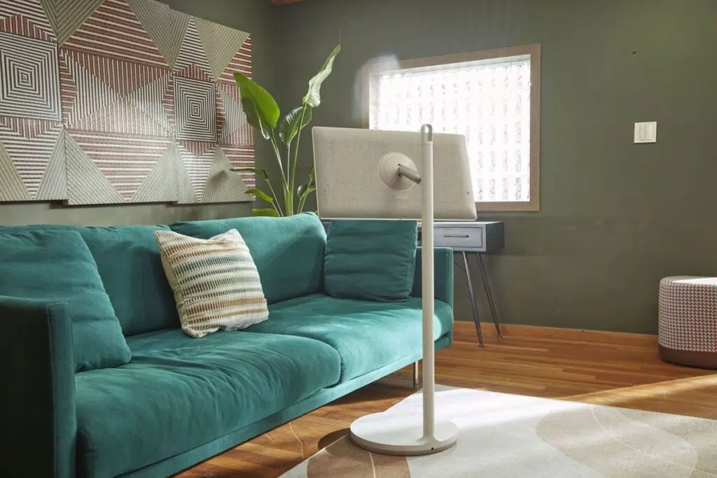 Lg objet, a smart tv design que cobre a tela com tecido Nova smart tv lg standbyme