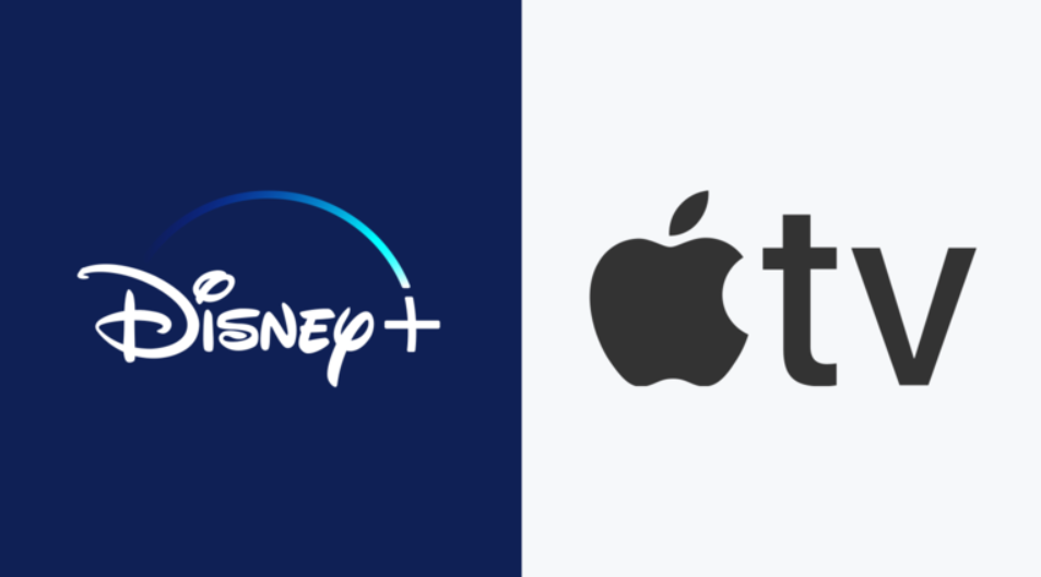Logos da apple tv+ e disney+