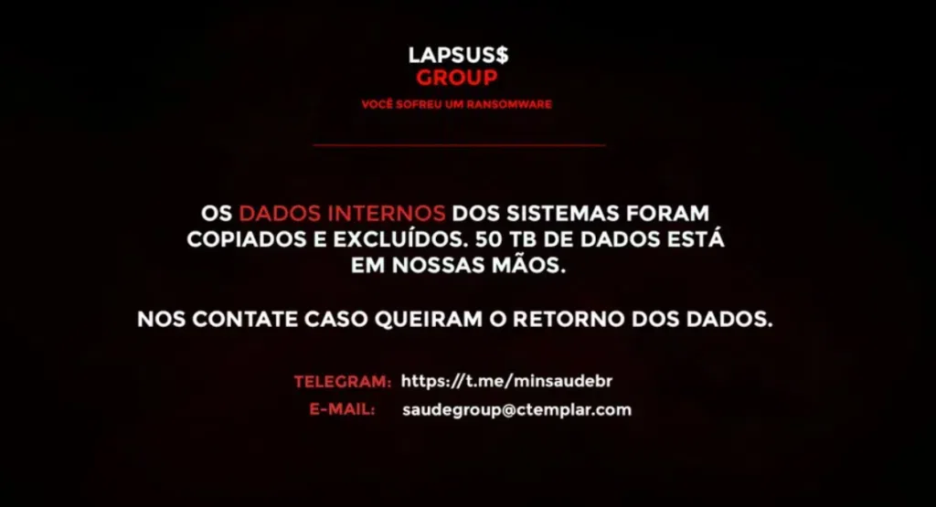 O que deu errado na tecnologia em 2021? Confira lista Imagem do ataque ao ministério da saúde