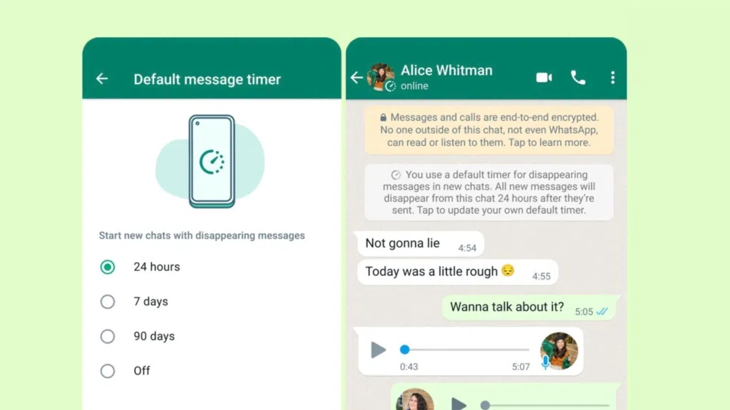 Whatsapp rilascia messaggi autocancellanti Messaggi che si cancellano da soli: scopri come configurare. Riproduzione: whatsapp.
