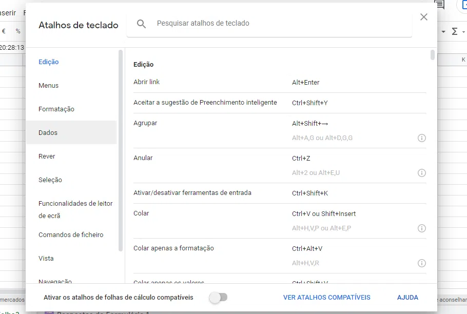30 dicas do google planilhas que melhoram a produtividade Lista de atalhos. Dicas do google planilhas