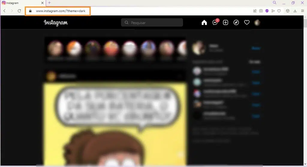 Como usar o modo escuro no instagram Modo escuro no instagram para pc