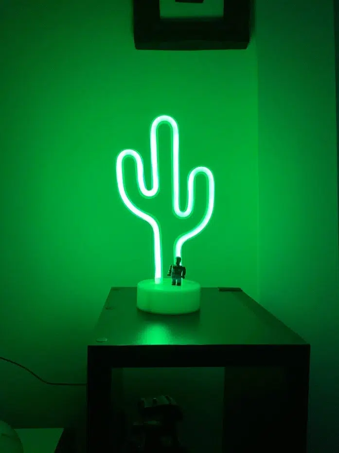 Review: ipad mini 6 é extremamente poderoso e portátil Foto feita com ipad mini 6 de um cacto de neon e o homem aranha