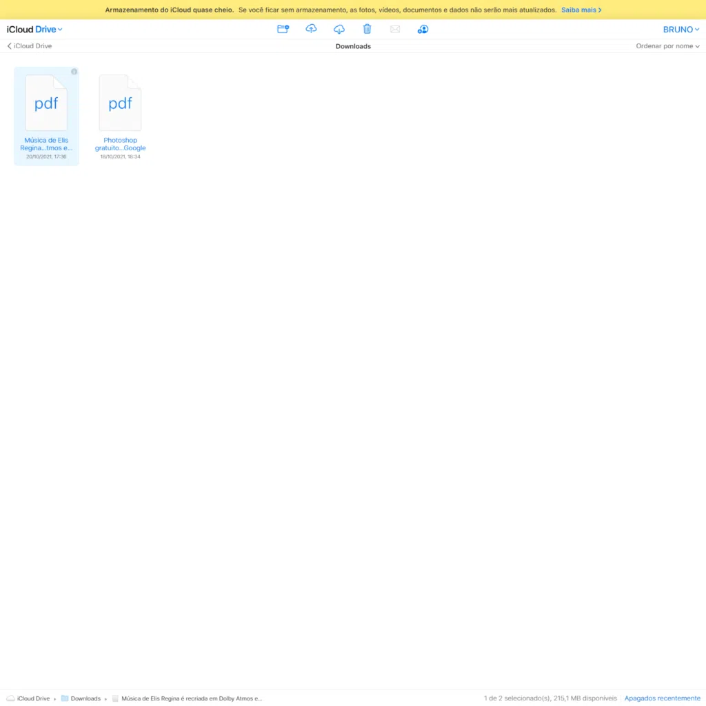 Como recuperar arquivos apagados em serviços na nuvem Lixeira do icloud drive