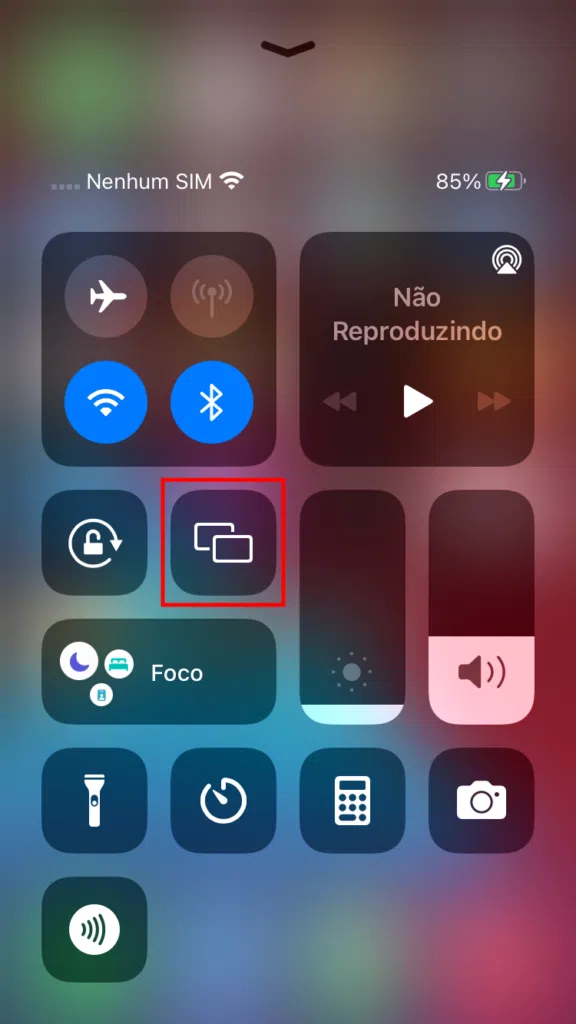 Como espelhar a tela do iphone no computador (pc e mac) Selecione a opção de espelhar tela. Imagem: showmetech