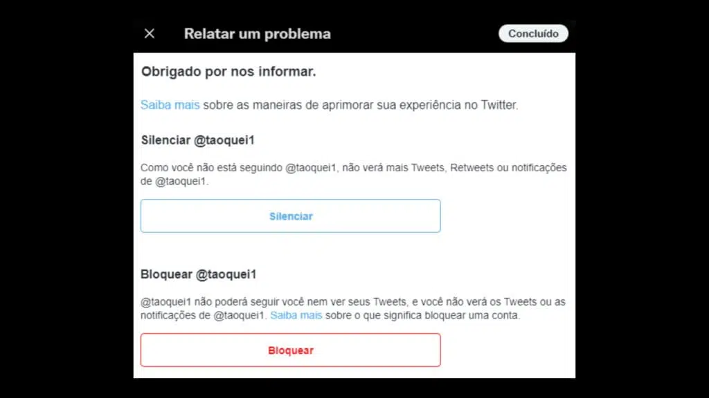 Como denunciar desinformação e fake news no twitter Passo 4 de como denunciar desinformação no twitter