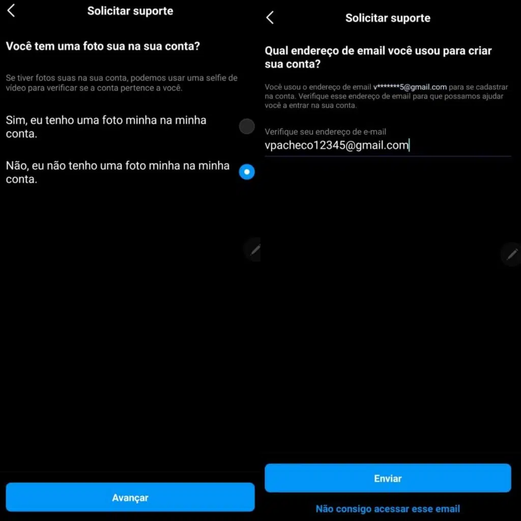 Como recuperar conta do instagram hackeada e aumentar segurança Pessoa com perfil comercial tentando recuperar instagram invadido