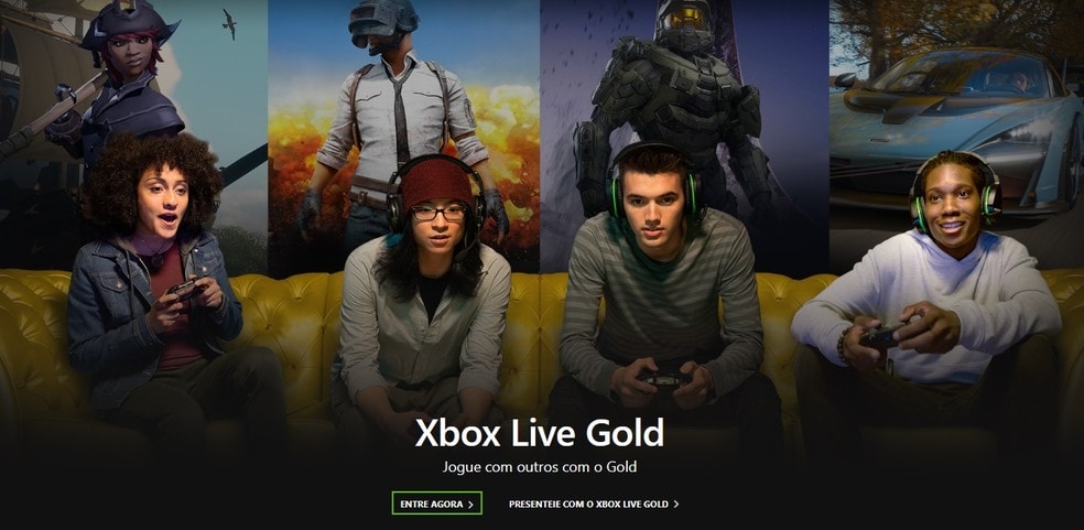 Xbox live gold é o serviço de vantagens da comunidade virtual xbox live