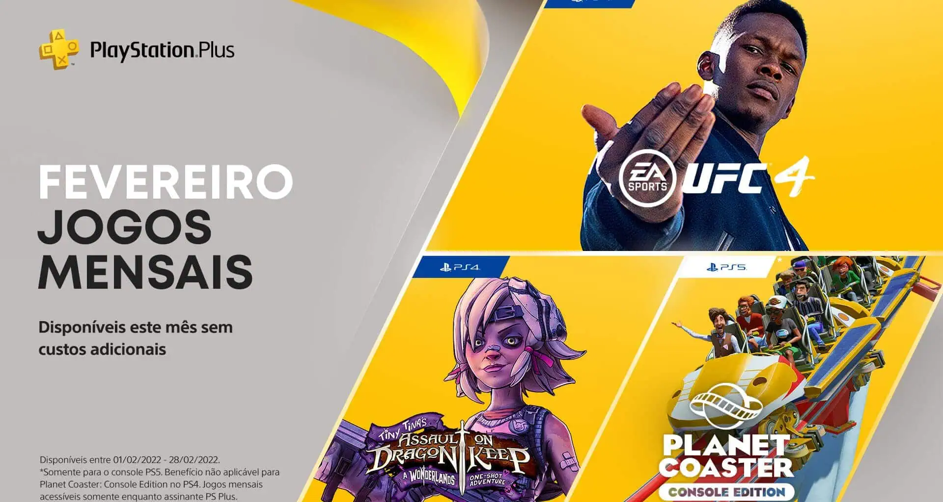 Ps plus de fevereiro traz ufc 4, tiny tina's assault on dragon keep e mais