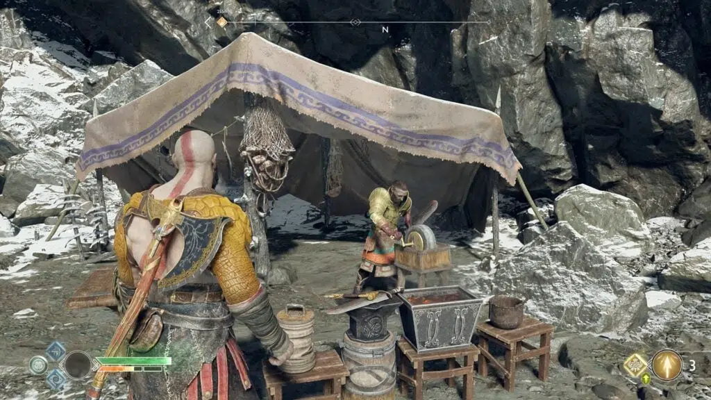 God of War : Guide des trophées et des objets secrets C'est toujours bien d'avoir un forgeron pour apporter des améliorations à god of war