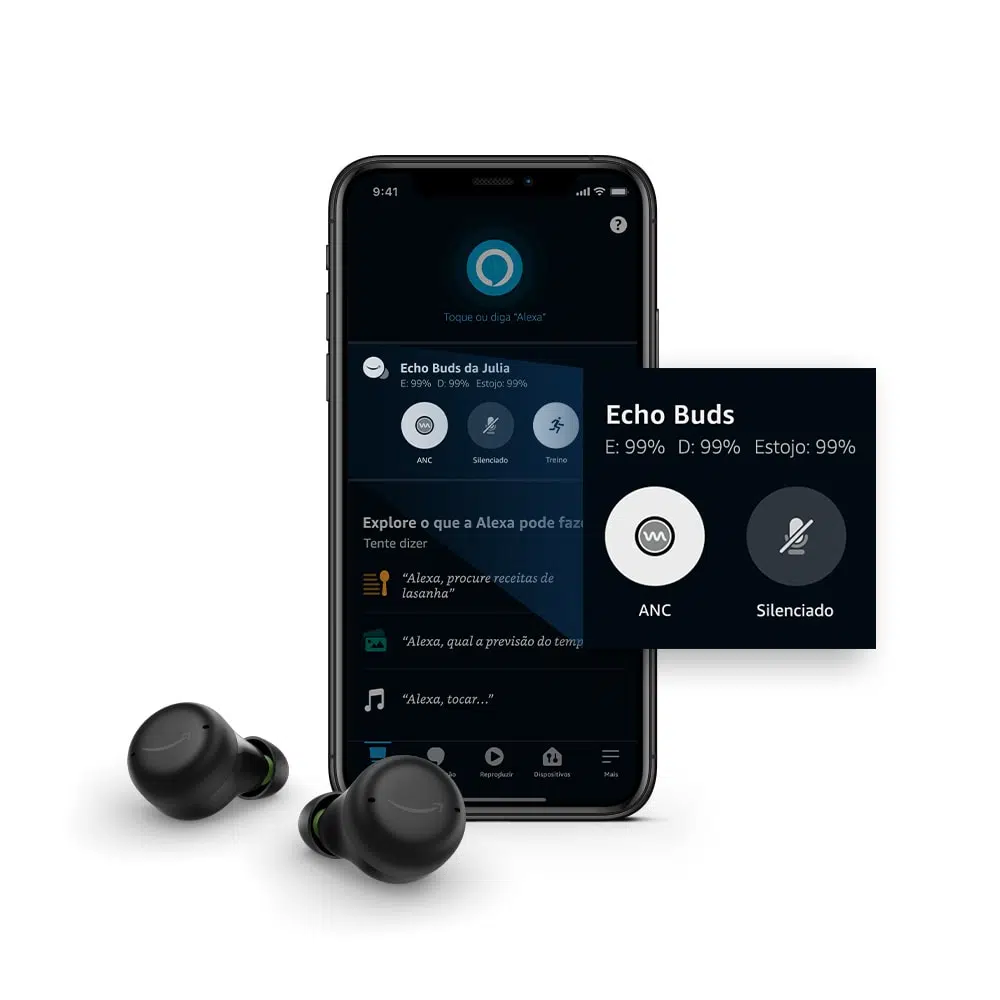 Echo buds é lançado no brasil com bateria de até 15 horas App da amazon