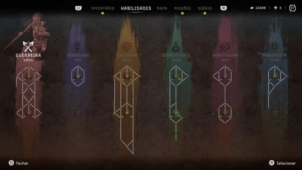 Review: horizon forbidden west é a grande evolução de zero dawn Horizon forbidden west conta com 6 árvores de habilidades diferentes